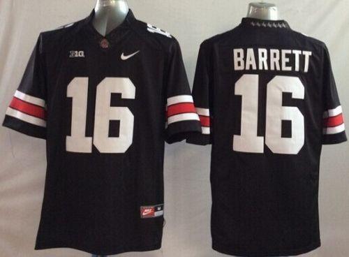 Buckeyes #16 J. T. Barrett Black Stitched Youth NCAA Jersey - Click Image to Close